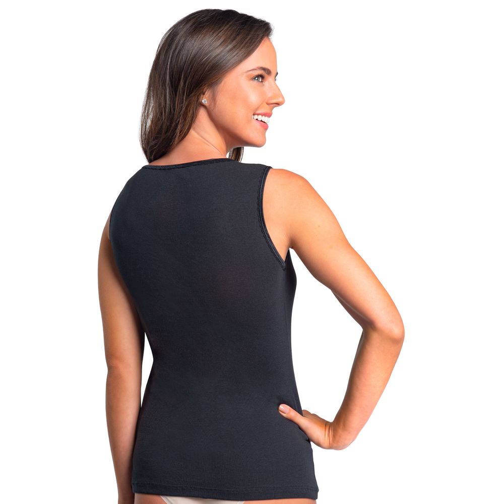 Camiseta Mujer S/Manga Escote V Rib