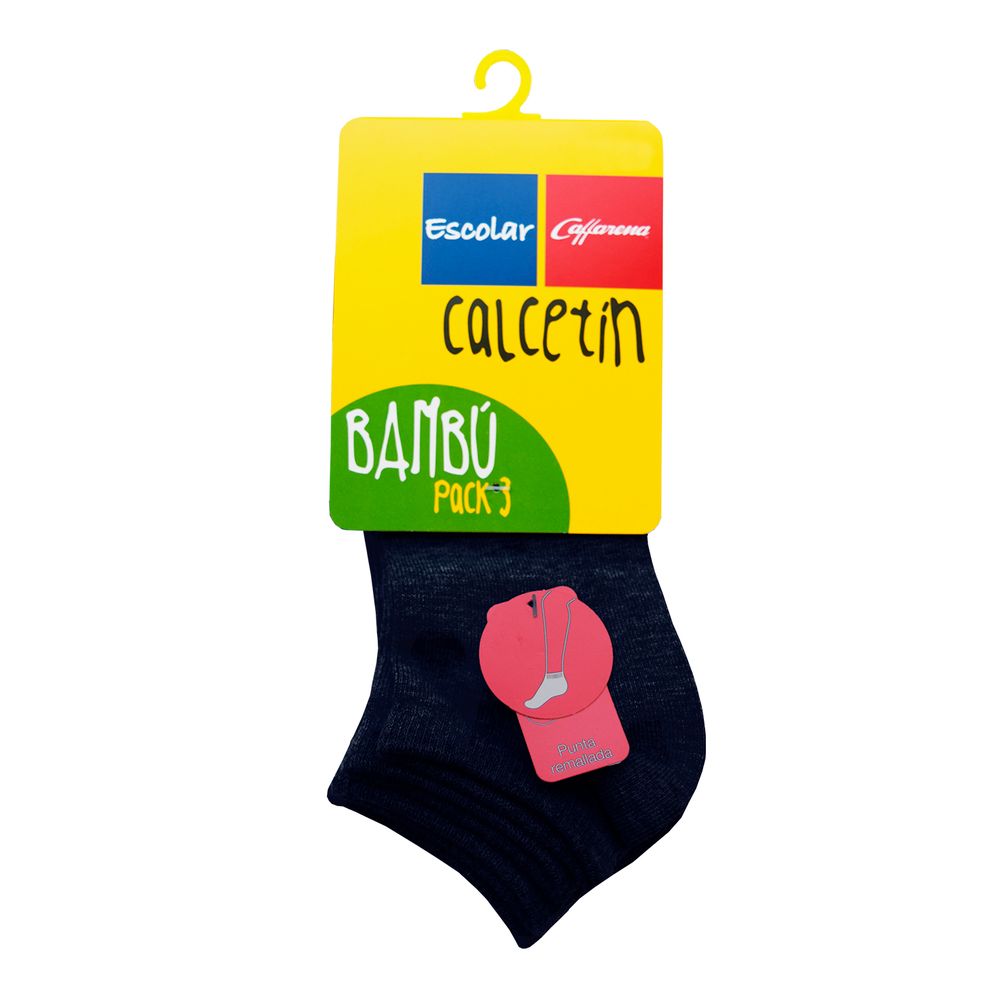Calcetín Tobillo Escolar Bambú Pack 3