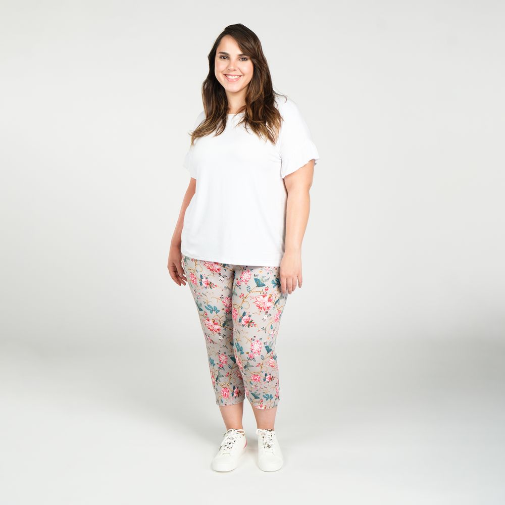 Legging Capri Estampado Floral Algodón