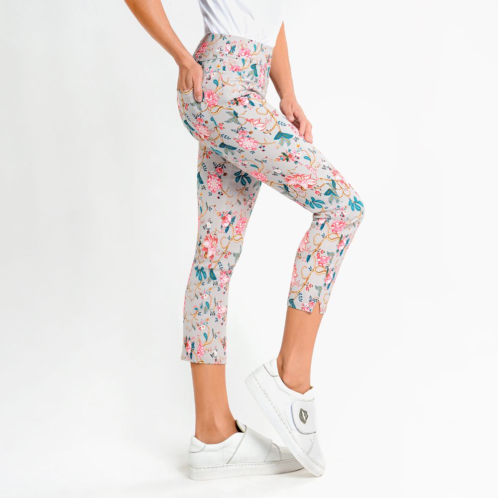 Legging Capri Estampado Floral Algodón