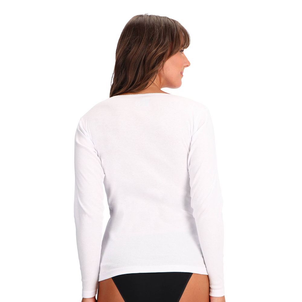 Camiseta Mujer C/Elast M/Larga Rib